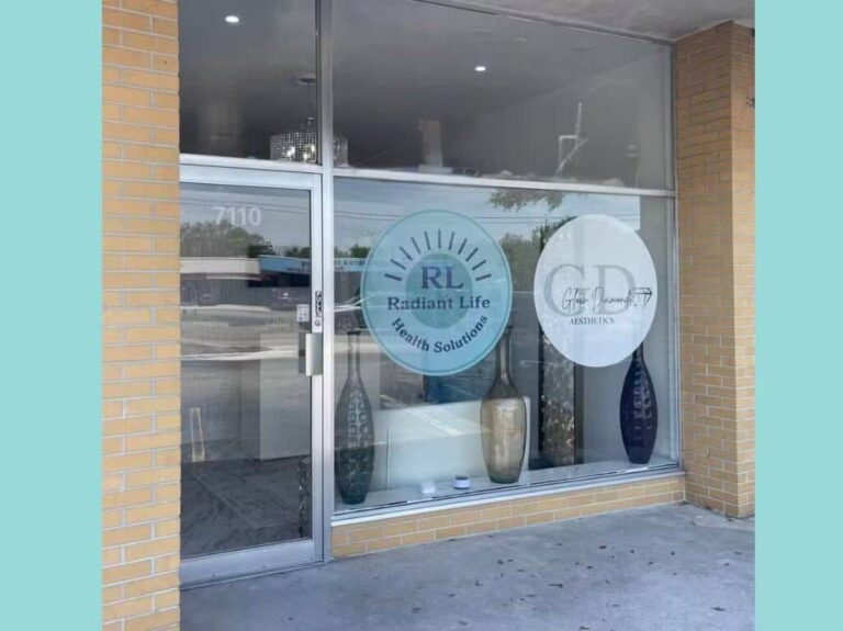 A view of the Radiant Life Health Solutions store front